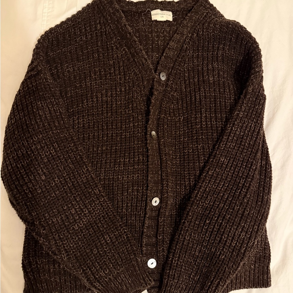 Indigo Luna Helga cardigan in Coffee L-XL